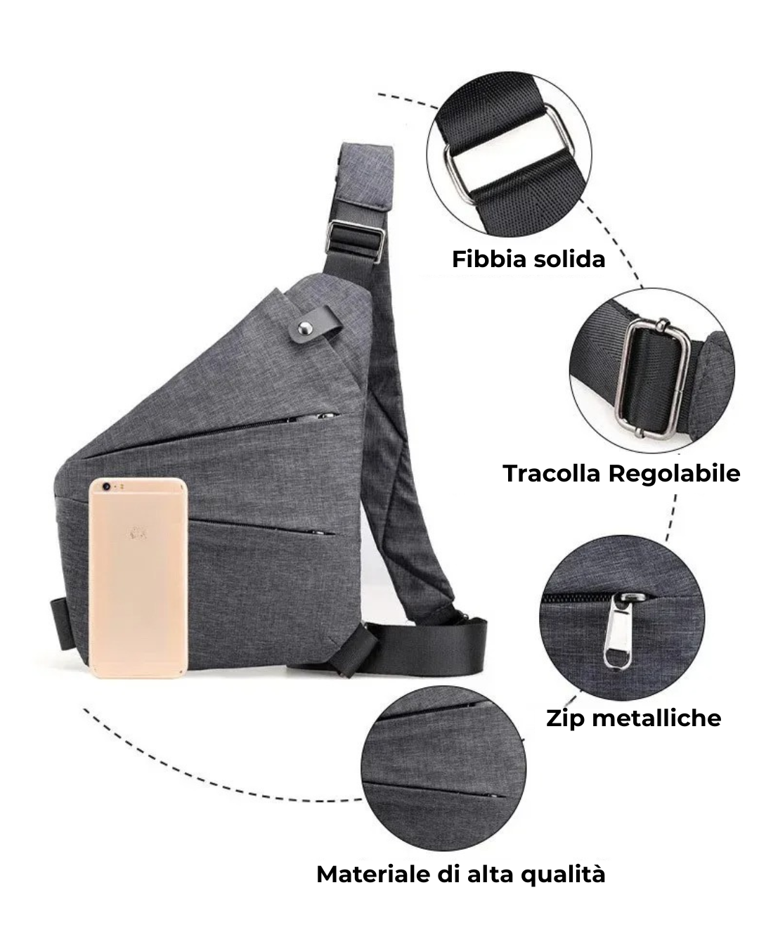 NOCTIS- Borsa tracolla antifurto unisex